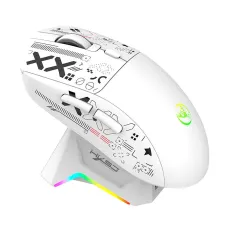 HXSJ T90PRO Tri-mode Wireless Gaming Mouse with RGB Charging Dock 12000DPI 86g Lightweight Mute Ergonomics Gamer Mice for Desktop Laptop Computer