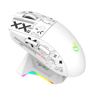 HXSJ T90PRO Tri-mode Wireless Gaming Mouse with RGB Charging Dock 12000DPI 86g Lightweight Mute Ergonomics Gamer Mice for Desktop Laptop Computer