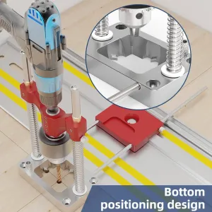ENJOYWOOD Precision Track Saw Rail Drill Guide Drilling Jig Hole Punch Locator  for for Straight Holes Suitable for Makita Festool DeWalt Rail