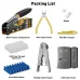 RJ45 Crimp Tool Kit Pass Through Crimper Cable Tester Wire Cutter Cat6 Connectors Strain Relief Boots Ethernet Network Installation Tools Multi-function Crimping Stripping Cutting