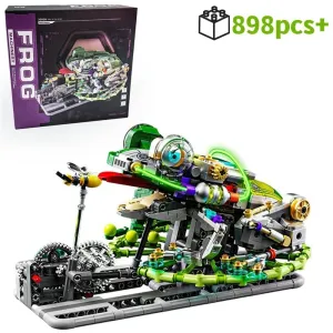 MJ 13052 LED Mechanical Parrot 13055 Mechanical Mantis 13058 Half-Split Frog DIY Technical Creative Assembled Building Block Kit Kids Educational STEM Toys Christmas Gifts