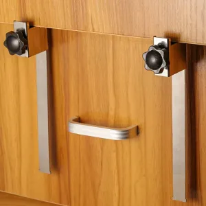 Invisible Embedded Handle Drawer Fastening Clip Adjustable Stainless Steel Front Mount Clamp DIY Installation Seamless Design