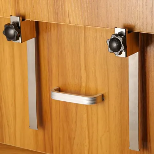 Invisible Embedded Handle Drawer Fastening Clip Adjustable Stainless Steel Front Mount Clamp DIY Installation Seamless Design