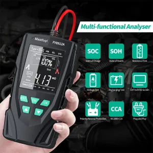 FY8912A Car Battery Tester 12V/24V 8V-36V Wide Voltage Range Lead-Acid AGM GEL EFB Diagnostic Tool
