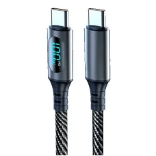 120W 6A Digital Display Type-C/USB to Type-C Fast Charging Data Transmission Cord Line 1M/2M Long For Apple15 For Xiaomi For Huawei For Oppo