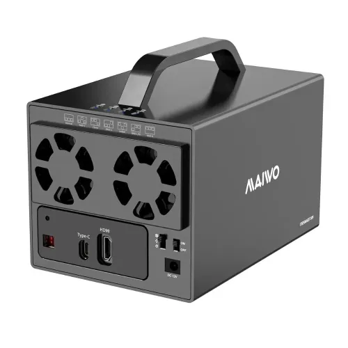 MAIWO K35274D 4 Bay RAID External Hard Drive Enclosure with HD Port 3.5'' Type-C to SATA HDD SSD Enclosure Support 7 RAID Mode
