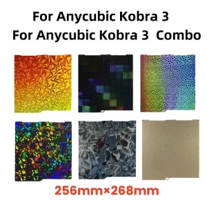 256x268MM PEI Magnetic Steel Sheet for Anycubic Kobra 3 Kobra 3 Combo Build Plate Spare Parts Double Sided Heat Bed