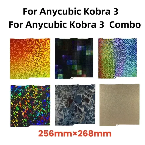 256x268MM PEI Magnetic Steel Sheet for Anycubic Kobra 3 Kobra 3 Combo Build Plate Spare Parts Double Sided Heat Bed