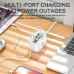 10A 220V 6-Port USB PD Charger Power Strip Fast Charging Desktop Charging Station EU Plug US Plug with 1M Long Cord USB HUB Adapter Socket for iPhone 16 16 Pro 15 14 13 Pro Max for Huawei Mate XT for Xiaomi 15pro
