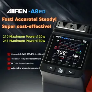 AIFEN A9ED Soldering Station 180W Power Electronic Welding Tool 100C-450C Fast Heating Come with 245 Tips