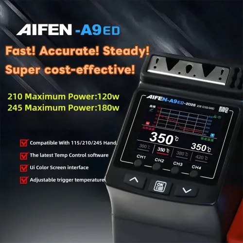 AIFEN A9ED Soldering Station 180W Power Electronic Welding Tool 100C-450C Fast Heating Come with 245 Tips
