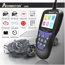 Aermotor V850 Car OBD2 Scanner Multi-languages Check Engine Auto Diagnostic Tool Same as KW85/ELM327 Full OBD 2 Function