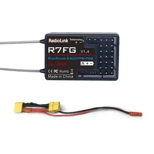 RadioLink R7FG 2.4GHz 7CH Dual Antenna SBUS/PPM/PWM RC Reciever Integrated Gyro For Radiolinks RC4GS/RC6GS/T8S/T8FB/RC8XRC Transmitter