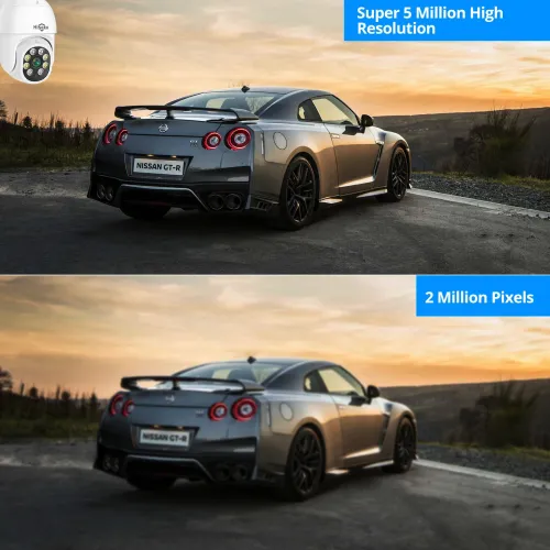 Hiseeu 4HC25 5MP 8CH Wireless CCTV Surveillance Camera System PTZ WiFi Camera with 12-inch Monitor Color Night Vision Two-way Audio Security Cameras Eseecloud APP Support Alexa