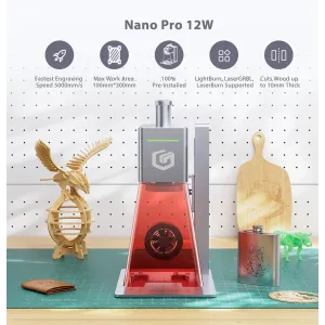 Longer Nano Pro 12W Portable Laser Engraver Ultra-Fast 5000mm/s Speed High Precision 0.01mm Versatile Cutting LightBurn LaserGRBL Supported