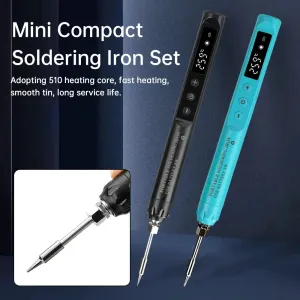 USB Soldering Iron 800mAh Battery 8W Power Type-C Charging Adjustable Temperature 200-450 Portable Mini Welding Tool for Electronic Repair