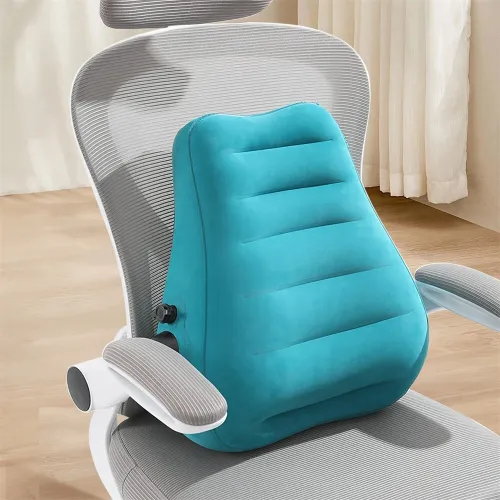 IPRee Ergonomic Inflatable Lumbar Support Pillow, Press Type Cushion, Enhances Back Comfort During Long-distance Flights Trains & Office Use