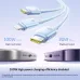 Baseus ICY Series 100W Type-C to Type-C+Type-C+iP Cable Fast Charging Data Transmission Copper Core Line 1.5M Long for iPhone 17 17Pro 16 Pro Max 15 14 13 for Huawei Mate XTs for Samsung Galaxy S25 Ultra for iPad Pro for OPPO for VIVO