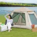 Xmund 3-4 Person Portable Fully Automatic Quick Opening Tent Outdoor Camping Thickening Foldable Tent Beach Park Folding Oxford Waterproof Tent