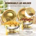 Warmounts Gold Chafing Dishes for Buffet (5QT, 2/4 Pack), Round Stainless Steel Chafer and Warmer Set with Lid Holder, Mirror-polished, Rolled Rim Process (No Finger Cuts), for Catering, Party, Wedding
