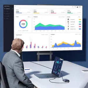 Bakeey TB028 8-in-1 Type-C Docking Station with Dual Bay M.2 NVMe SSD Slot / 4K60Hz HD2.0 / PD100W / 40Gbps USB-C Uplink / 40Gbps USB-C / 10Gbps USB-A / Cooling Fan Switch Aluminum Alloy Tools-free for Laptop TV Computer