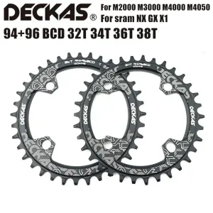 DECKA94+96 BCRound Symmetrical Bicycle Chainwheel 32343638MTB Bike Chainring Mountain Crown For M4000 M4050 GX NX X1 Crank