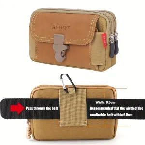 Outdoor 6.5'' Phone Canvas Men Waist Bag Large Capacity Small Portable Coin Key Storage Belt Pack for Travel Camping