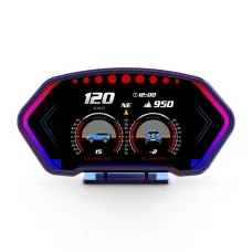 6-inch LCD Screen P3 Car Head Up Display 36 Function OBD+GPS Dual System HUD Slope Meter Accelerometer Breathing Ambient Light