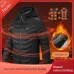 TENGOO HZ-23 23 Zones Heating Jacket Zipper Adjustable Size USB Charging Smart Thermal Warm Jacket Men's Heated Hooded Coat Outdoor Sportswear