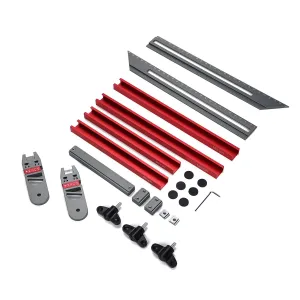 Stair Tread Template Tool Red-Gray Upgrade Stair Tread Gauge Measuring Jig Precision Stair Step Template Sturdy Building Material for Home Renovation