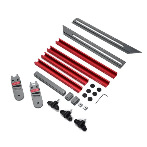 Stair Tread Template Tool Red-Gray Upgrade Stair Tread Gauge Measuring Jig Precision Stair Step Template Sturdy Building Material for Home Renovation