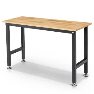 ENJOYWOOD 60 Inch Heavy Duty Workbench Workstation Work Table Rubberwood Top Workbench for Woodworking Shop Home Office Electronic Cutting Wood