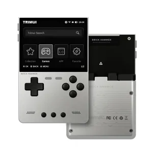 64G TRIMUI BRICK Hammer Handheld Gaming Console 13000+ Games Open-Source System 3.2-inch IPS Screen Allwinnder A133plus Quad-core Support WiFi & bluetooth Video Game Player Built-in Dual Stereo Speakers 3000mAh Rechargeable Retro Game Console