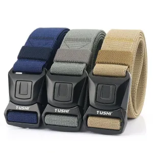 TUSH2023 Tactical Belt 125cm*3.8cm Nylon Polyester Waistband Metal Quick Release Buckle Men Tactical Girdle
