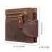 Ekphero Men's Vintage Genuine Leather Short Wallet with Zipper Pocket and Snap Closure Stylish Bifold Multi-Card Holder Coin Purse Money Clip