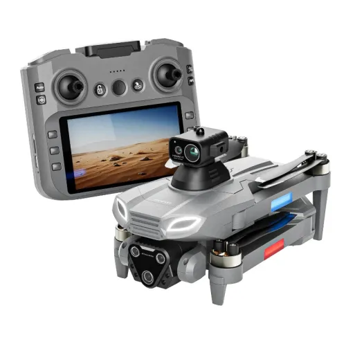 4DRC M7 GPS 5G WiFi FPV with Touchable LCD Screen Controller 720P HD Dual Camera Servo Gimbal 360 Obstacle Avoidance Brushless Foldable RC Drone Quadcopter RTF