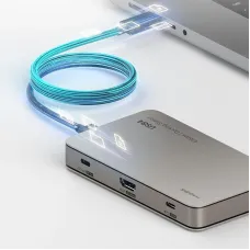 Hagibis BD246A USB4 Docking Station 7-in-1 USB Hubs Splitter Adapter with 10Gbps USB-A*2 / 10Gbps USB-C*2 / PD100W / 8K60Hz HD / 20Gbps DP1.4 for PC Laptop Computer