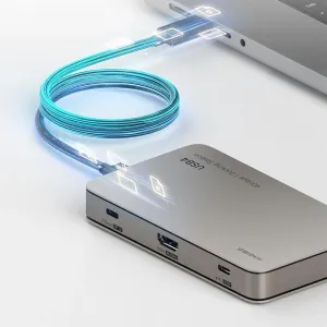 Hagibis BD246A USB4 Docking Station 7-in-1 USB Hubs Splitter Adapter with 10Gbps USB-A*2 / 10Gbps USB-C*2 / PD100W / 8K60Hz HD / 20Gbps DP1.4 for PC Laptop Computer