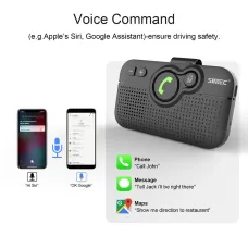 Handsfree Bluetooth Car Kit for Cell Phone, Wireless Bluetooth Speaker for Car, AUTO Power ON Support Siri Google Voice Assistant Hands Free Phone Speakerphone with Visor Clip