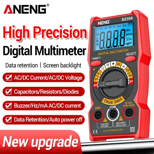ANENG SZ309 SZ309pro Digital Multimeter AC DC Voltage Current Tester 600V 10A Resistance Capacitance Frequency Measurement Backlit Display Portable