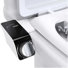 Toilet Bidet Attachment Ultra-Slim Toilet Seat Double Nozzle Spiral Adjustable Water Pressure Non-Electric Ass Sprayer With Hose