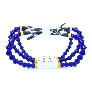 Two/Four/Six Brackets Benches Vise Table Clamp with Flexible Arm Aluminum Alloy Clamp Soldeirng Iron Holder Printed Circuit Board Welding Repairs