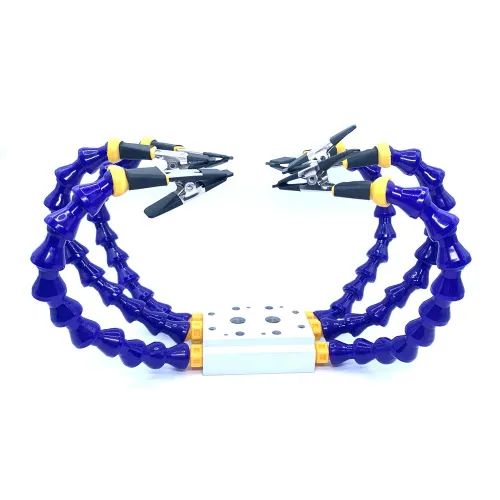 Two/Four/Six Brackets Benches Vise Table Clamp with Flexible Arm Aluminum Alloy Clamp Soldeirng Iron Holder Printed Circuit Board Welding Repairs