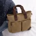 Retro Canvas Hand Laptop Briefcase Simple Casual Men Shoulder Crossbody Bag for Work Daily Travel Use