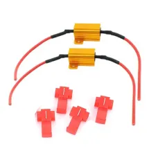 2pcs 50W 6 Car LED Canbus Load Resistors Automobile Turn Signal Flashlight License Plate Lamp Resistance Decoder