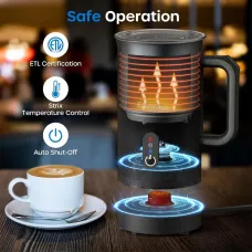 US Direct ECOWELL Milk Frother, Frother for Coffee 4 In 1, Milk Steamer Warm and Cold Foam Frother, Milk Steamer and Frother for Latte, Macchiato, Cappuccinos Silent Working 8.1oz/240 ml WMMF01 Black