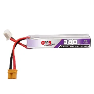 GAONENG GNB LiHV 11.4V 380mAh 60C 3S LiPo Battery XT30 Plug for Tiny Whoop Indoor RC FPV Racing Drone