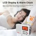 Portable AM FM SW Radio LCD Display DSP Technology 3W Speaker 60 Station Memory Alarm Clock Battery USB Powered