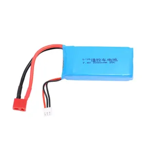 7.4V 2200mAh 25C 2S LiPo Battery T Deans Plug for Mjx 16210 16208 16207 1/16 MJX HYPER GO 14301 14302 Rc Car