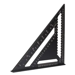 12-inch Aluminum Alloy Triangle Ruler with Protractor Scriber and Sawtooth Guide Multifunctional Tool
